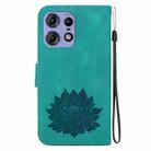 For Motorola Edge 50 Pro Lotus Embossed Leather Phone Case(Green) - 3