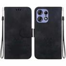 For Motorola Edge 50 Pro Lotus Embossed Leather Phone Case(Black) - 1