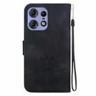 For Motorola Edge 50 Pro Lotus Embossed Leather Phone Case(Black) - 3