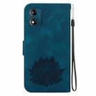 For Motorola Moto E13 Lotus Embossed Leather Phone Case(Dark Blue) - 3