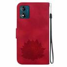 For Motorola Moto E13 Lotus Embossed Leather Phone Case(Red) - 3