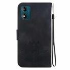 For Motorola Moto E13 Lotus Embossed Leather Phone Case(Black) - 3