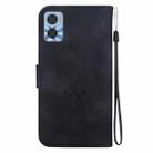 For Motorola Moto E22 / E22i Lotus Embossed Leather Phone Case(Black) - 3