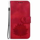 For Motorola Moto G04 / G24 Lotus Embossed Leather Phone Case(Red) - 2