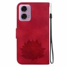 For Motorola Moto G04 / G24 Lotus Embossed Leather Phone Case(Red) - 3