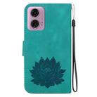 For Motorola Moto G04 / G24 Lotus Embossed Leather Phone Case(Green) - 3