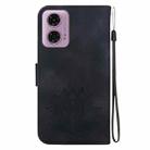 For Motorola Moto G04 / G24 Lotus Embossed Leather Phone Case(Black) - 3