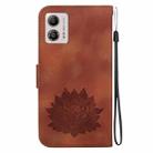 For Motorola Moto G13 / G23 / G53 Lotus Embossed Leather Phone Case(Brown) - 3