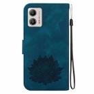 For Motorola Moto G13 / G23 / G53 Lotus Embossed Leather Phone Case(Dark Blue) - 3