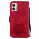 For Motorola Moto G13 / G23 / G53 Lotus Embossed Leather Phone Case(Red) - 3