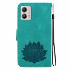 For Motorola Moto G13 / G23 / G53 Lotus Embossed Leather Phone Case(Green) - 3