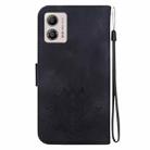 For Motorola Moto G13 / G23 / G53 Lotus Embossed Leather Phone Case(Black) - 3