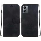 For Motorola Moto G14 Lotus Embossed Leather Phone Case(Black) - 1