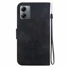For Motorola Moto G14 Lotus Embossed Leather Phone Case(Black) - 3