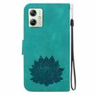 For Motorola Moto G54 Lotus Embossed Leather Phone Case(Green) - 3