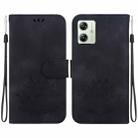 For Motorola Moto G54 Lotus Embossed Leather Phone Case(Black) - 1