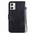 For Motorola Moto G54 Lotus Embossed Leather Phone Case(Black) - 3