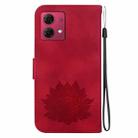 For Motorola Moto G84 Lotus Embossed Leather Phone Case(Red) - 3