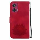 For Motorola Edge 50 Fusion Lotus Embossed Leather Phone Case(Red) - 3