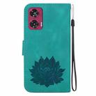 For Motorola Edge 50 Fusion Lotus Embossed Leather Phone Case(Green) - 3