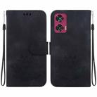 For Motorola Edge 50 Fusion Lotus Embossed Leather Phone Case(Black) - 1