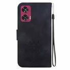 For Motorola Edge 50 Fusion Lotus Embossed Leather Phone Case(Black) - 3