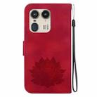 For Motorola Edge 50 Ultra Lotus Embossed Leather Phone Case(Red) - 3