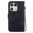 For Motorola Edge 50 Ultra Lotus Embossed Leather Phone Case(Black) - 3