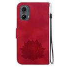 For Motorola Edge 2024 Lotus Embossed Leather Phone Case(Red) - 3