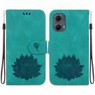 For Motorola Edge 2024 Lotus Embossed Leather Phone Case(Green) - 1