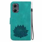 For Motorola Edge 2024 Lotus Embossed Leather Phone Case(Green) - 3