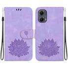 For Motorola Edge 2024 Lotus Embossed Leather Phone Case(Purple) - 1