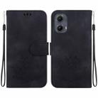 For Motorola Edge 2024 Lotus Embossed Leather Phone Case(Black) - 1