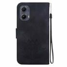 For Motorola Edge 2024 Lotus Embossed Leather Phone Case(Black) - 3