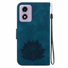 For Motorola Moto G04s / Moto E14 Lotus Embossed Leather Phone Case(Dark Blue) - 3