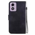 For Motorola Moto G04s / Moto E14 Lotus Embossed Leather Phone Case(Black) - 3