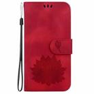 For Motorola Moto G85 Lotus Embossed Leather Phone Case(Red) - 2