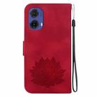 For Motorola Moto G85 Lotus Embossed Leather Phone Case(Red) - 3