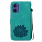 For Motorola Moto G85 Lotus Embossed Leather Phone Case(Green) - 3