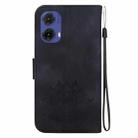 For Motorola Moto G85 Lotus Embossed Leather Phone Case(Black) - 3