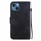 For iPhone 15 Lotus Embossed Leather Phone Case(Black) - 3