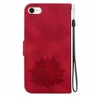 For iPhone SE 2022 / 2020 / 8 / 7 Lotus Embossed Leather Phone Case(Red) - 3