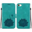 For iPhone SE 2022 / 2020 / 8 / 7 Lotus Embossed Leather Phone Case(Green) - 1