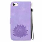 For iPhone SE 2022 / 2020 / 8 / 7 Lotus Embossed Leather Phone Case(Purple) - 3