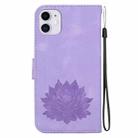 For iPhone 11 Lotus Embossed Leather Phone Case(Purple) - 3