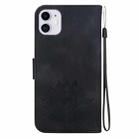 For iPhone 11 Lotus Embossed Leather Phone Case(Black) - 3