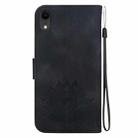 For iPhone XR Lotus Embossed Leather Phone Case(Black) - 3