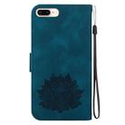 For iPhone 8 Plus / 7 Plus Lotus Embossed Leather Phone Case(Dark Blue) - 3