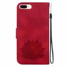 For iPhone 8 Plus / 7 Plus Lotus Embossed Leather Phone Case(Red) - 3