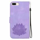 For iPhone 8 Plus / 7 Plus Lotus Embossed Leather Phone Case(Purple) - 3